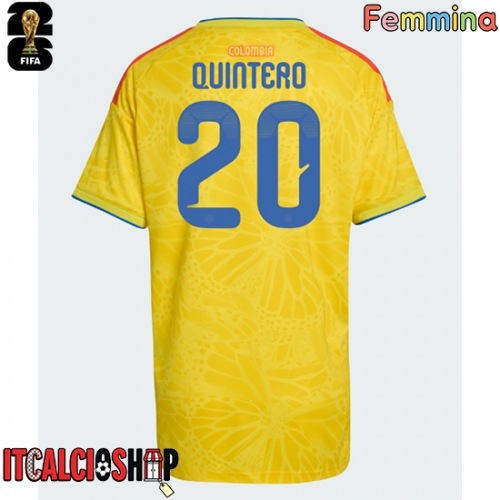 Colombia Juan Fernando Quintero #20 Prima Maglia Femmina Mondiali 2026 Manica Corta